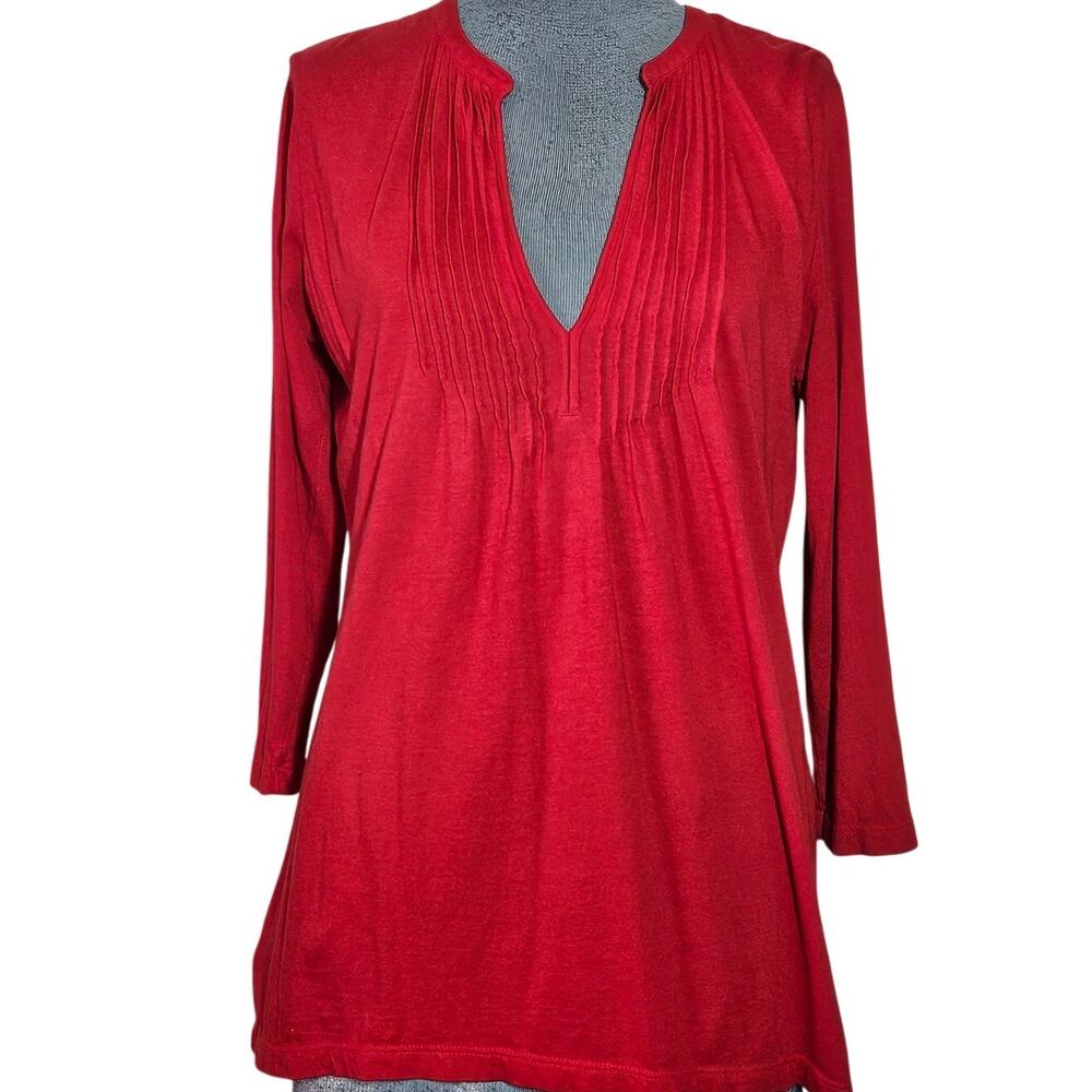 Ann Taylor Loft Red V Neck Top Size Medium